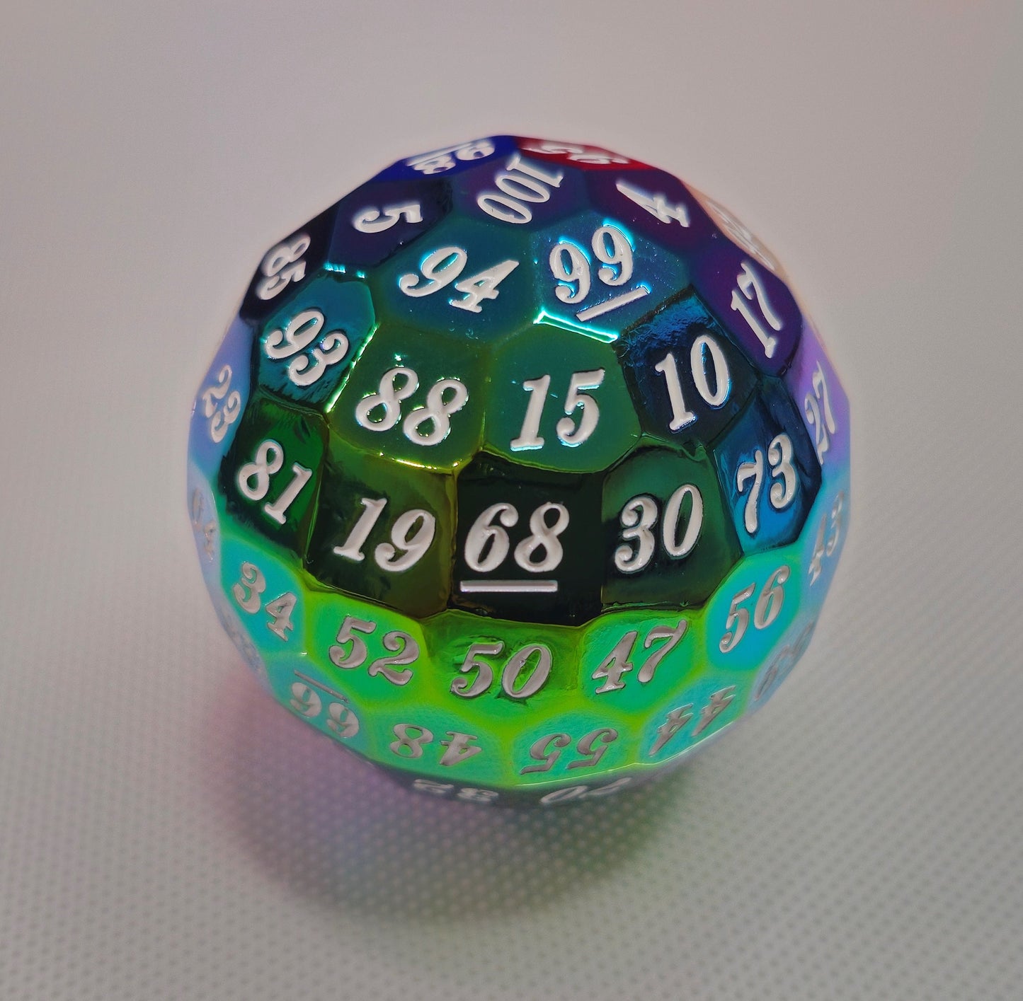 DragonSteel HD D100 Metal Dice (Rainbow Shiny)