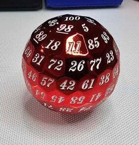 DragonSteel HD D100 Metal Dice (Red Shiny)