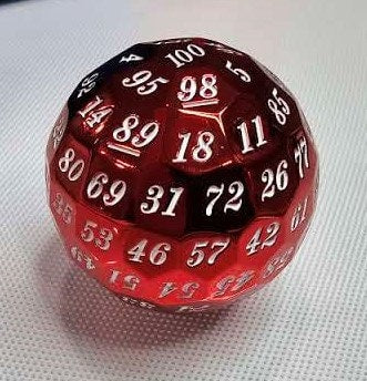 DragonSteel HD D100 Metal Dice (Red Shiny)