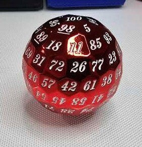 DragonSteel HD D100 Metal Dice (Red Shiny)