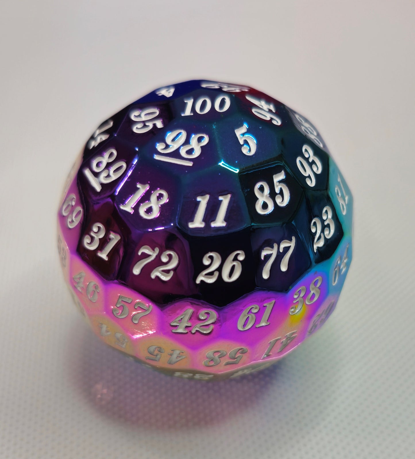 DragonSteel HD D100 Metal Dice  (Rainbow Shiny)