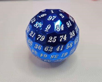 DragonSteel HD D100 Metal Dice  (Blue Shiny)