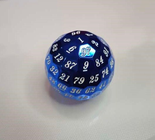 DragonSteel HD D100 Metal Dice  (Blue Shiny)