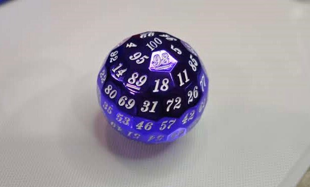 DragonSteel HD D100 Metal Dice (Purple Shiny)