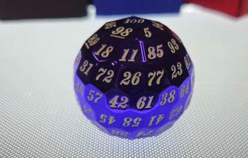 DragonSteel HD D100 Metal Dice (Purple Shiny)