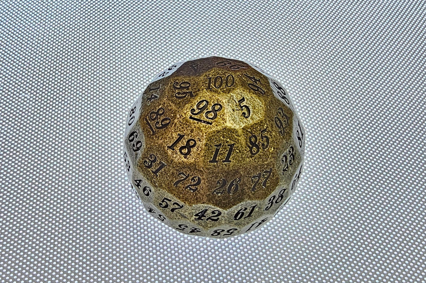 DragonSteel HD D100 Metal Dice (Ancient Brass)