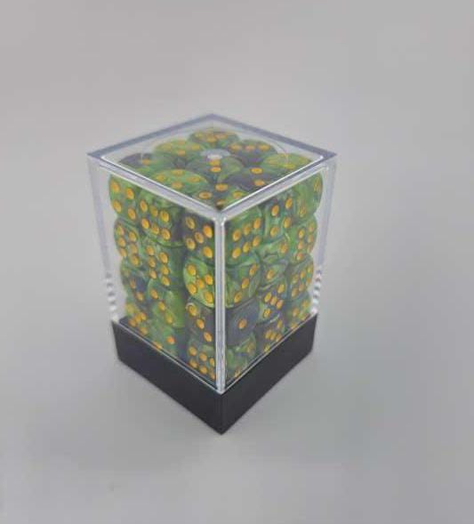 Falentry Dice 36 Piece Block Set (Swirl Green Grass Black)