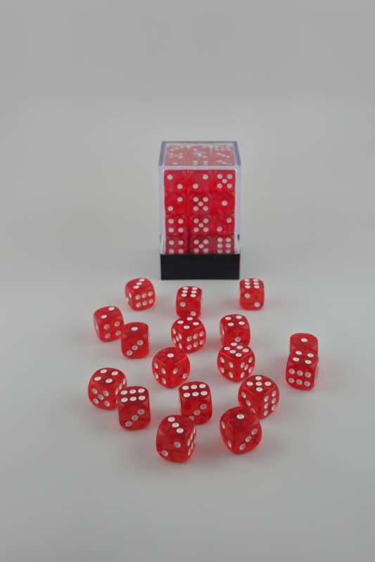 Falentry Dice 36 Piece Block Set (Translucent Red)