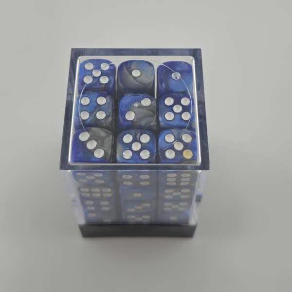 Falentry Dice 36 Piece Block Set (Swirl Blue Gray)