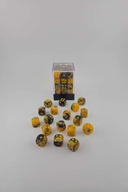 Falentry Dice 36 Piece Block Set (Swirl Gold Black)