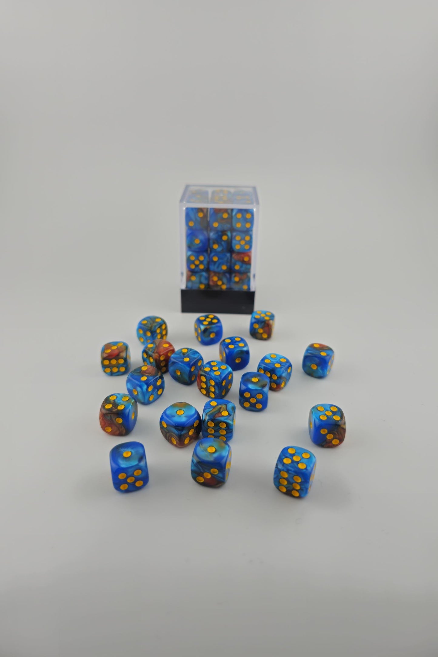 Falentry Dice 36 Piece Block Set (Swirl Blue Red)