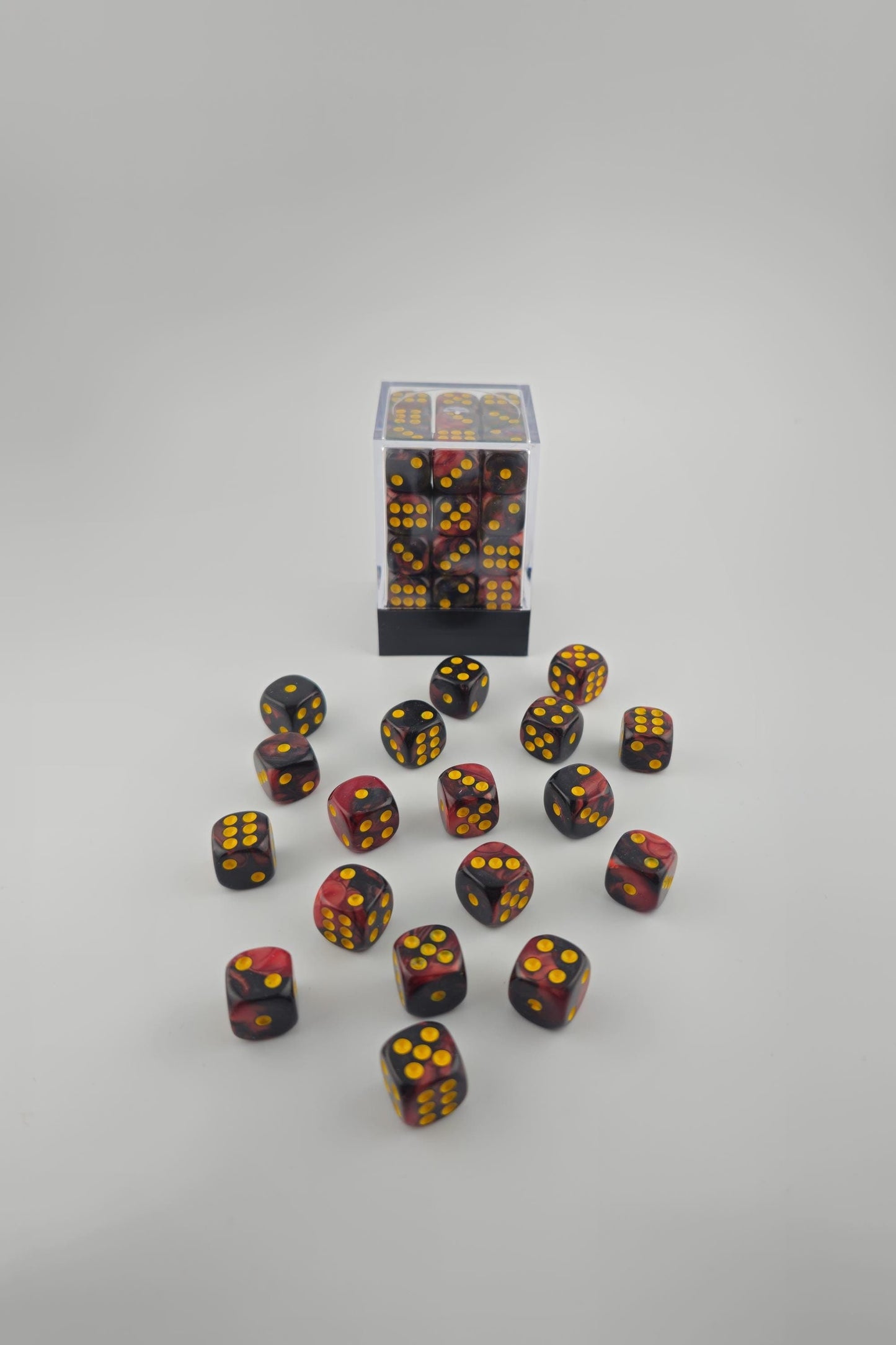 Falentry Dice 36 Piece Block Set (Swirl Red Black)