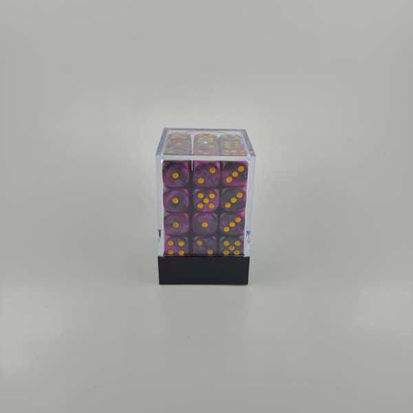 Falentry Dice 36 Piece Block Set (Swirl Purple Black)