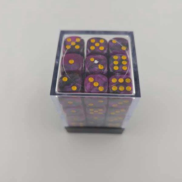 Falentry Dice 36 Piece Block Set (Swirl Purple Black)