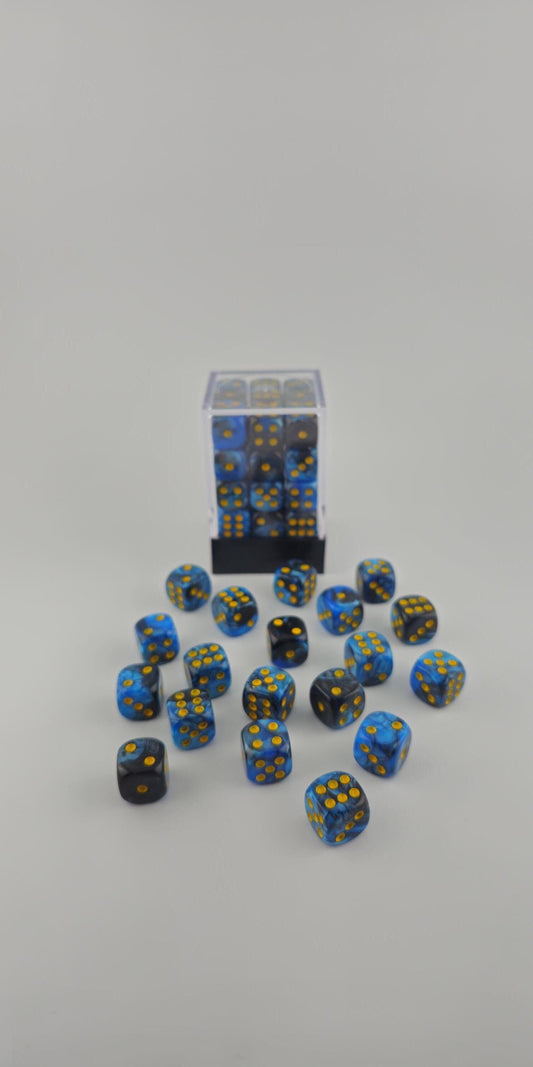 Falentry Dice 36 Piece Block Set (Pearl Blue Black)