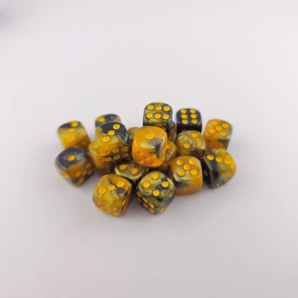 Falentry Dice 36 Piece Block Set (Swirl Gold Black)