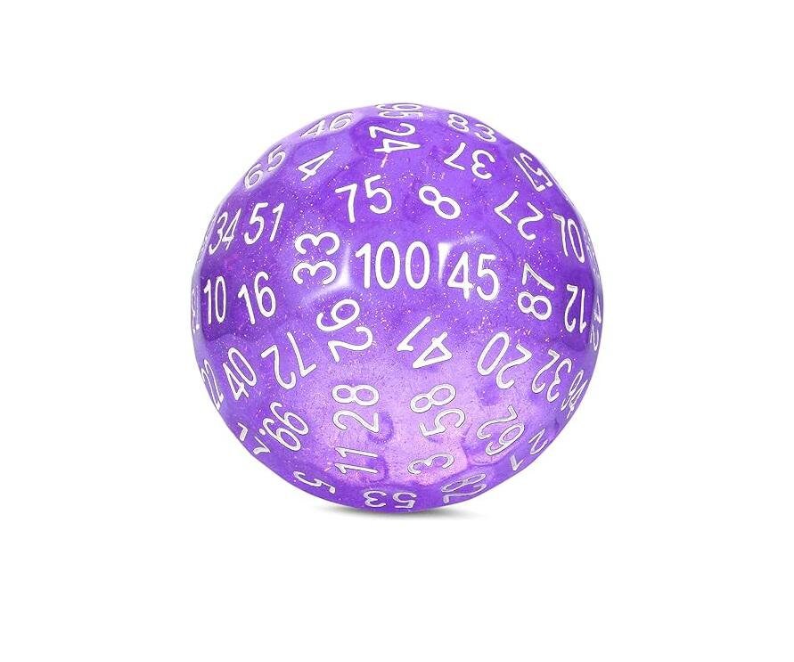 DragonSteel MD D100 Resin Dice (Translucent Purple)