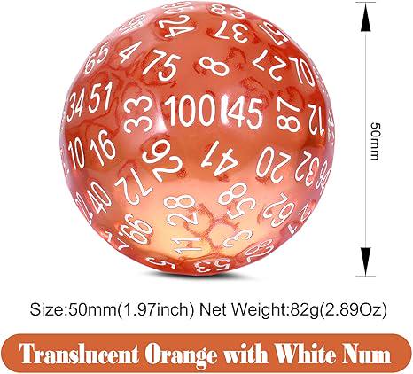 DragonSteel MD D100 Resin Dice (Translucent Orange)