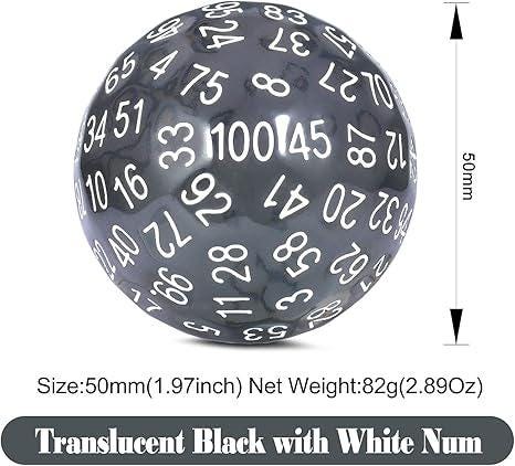 DragonSteel MD D100 Resin Dice (Translucent Black)