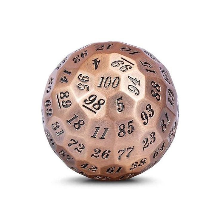 DragonSteel HD D100 Metal Dice  (Copper)