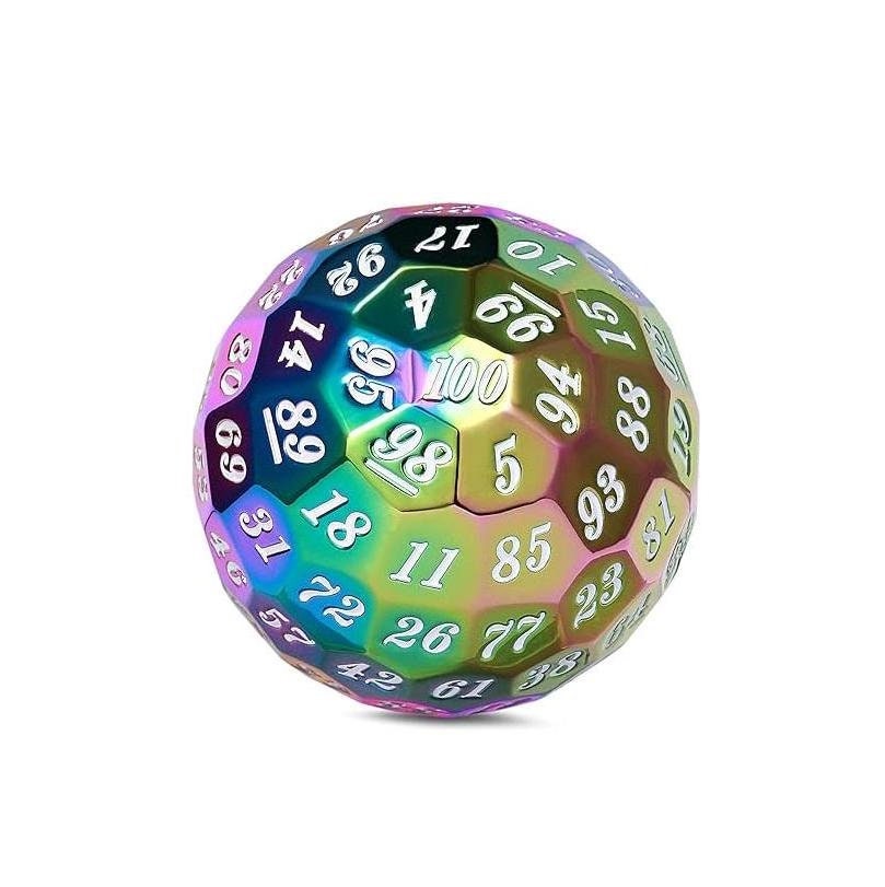 DragonSteel HD D100 Metal Dice  (Rainbow Shiny)