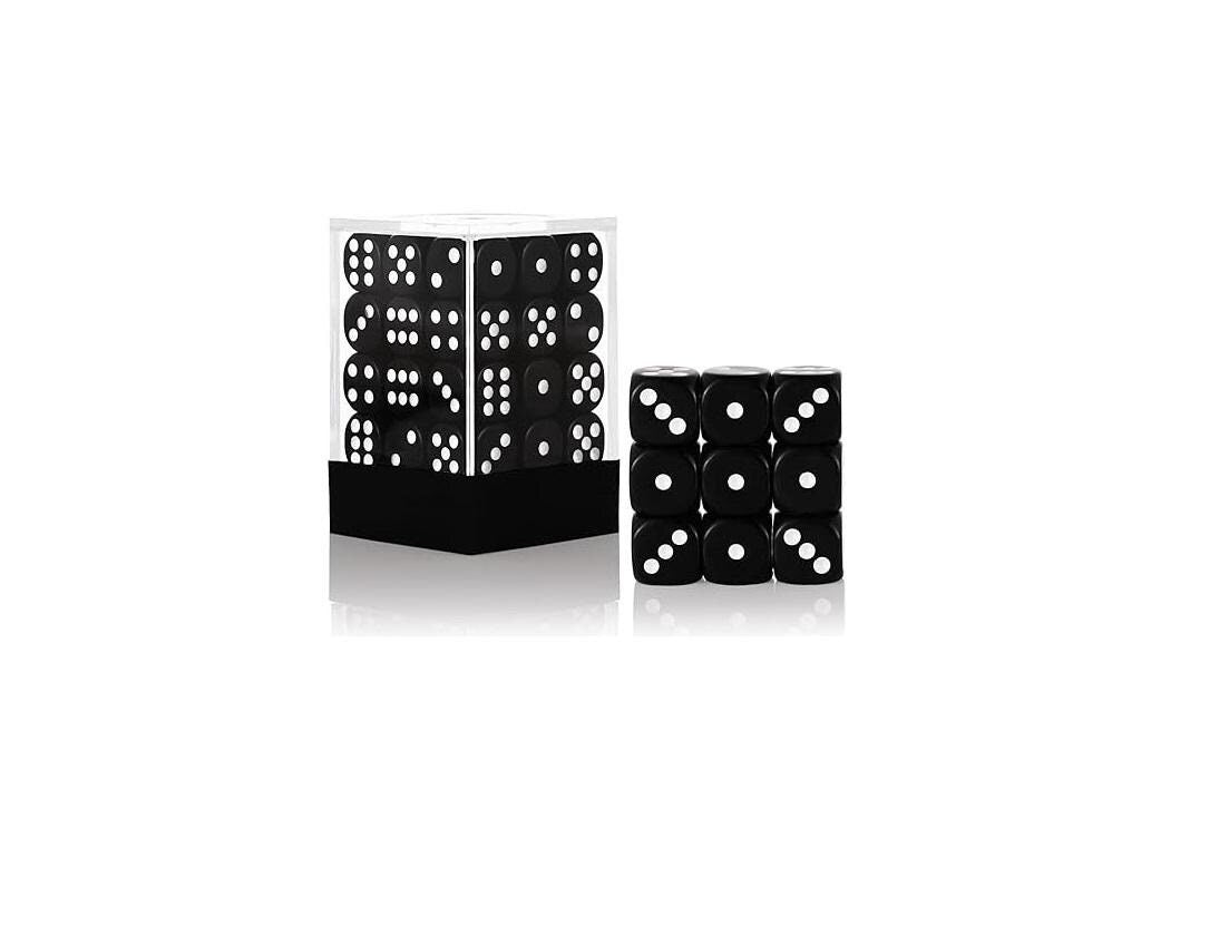 Falentry Dice 36 Piece Block Set (Solid Black)