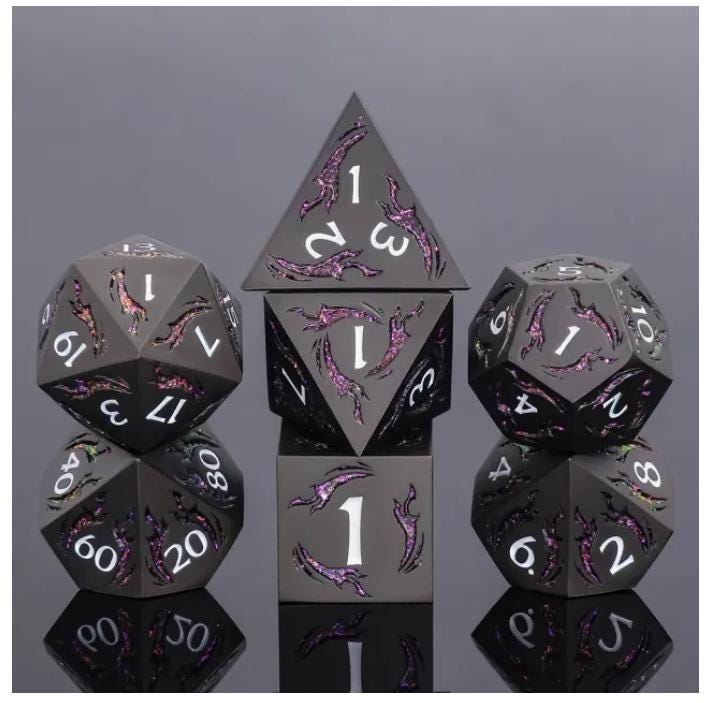 Dagger of the Wind - Magic (Black Dice w/ Purple Dagger Design)