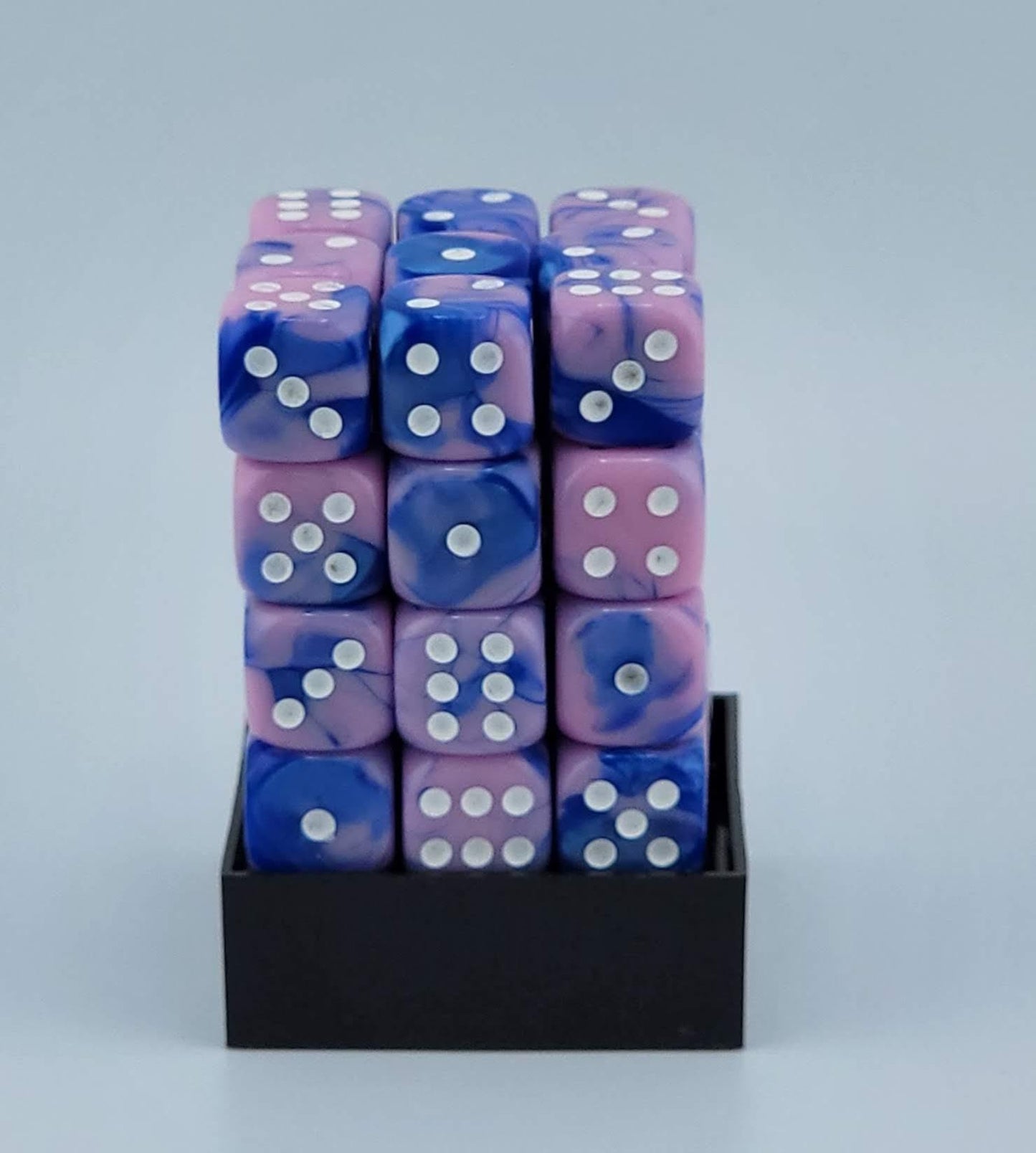 Falentry Dice 36 Piece Block Set (Swirl Pink Blue)