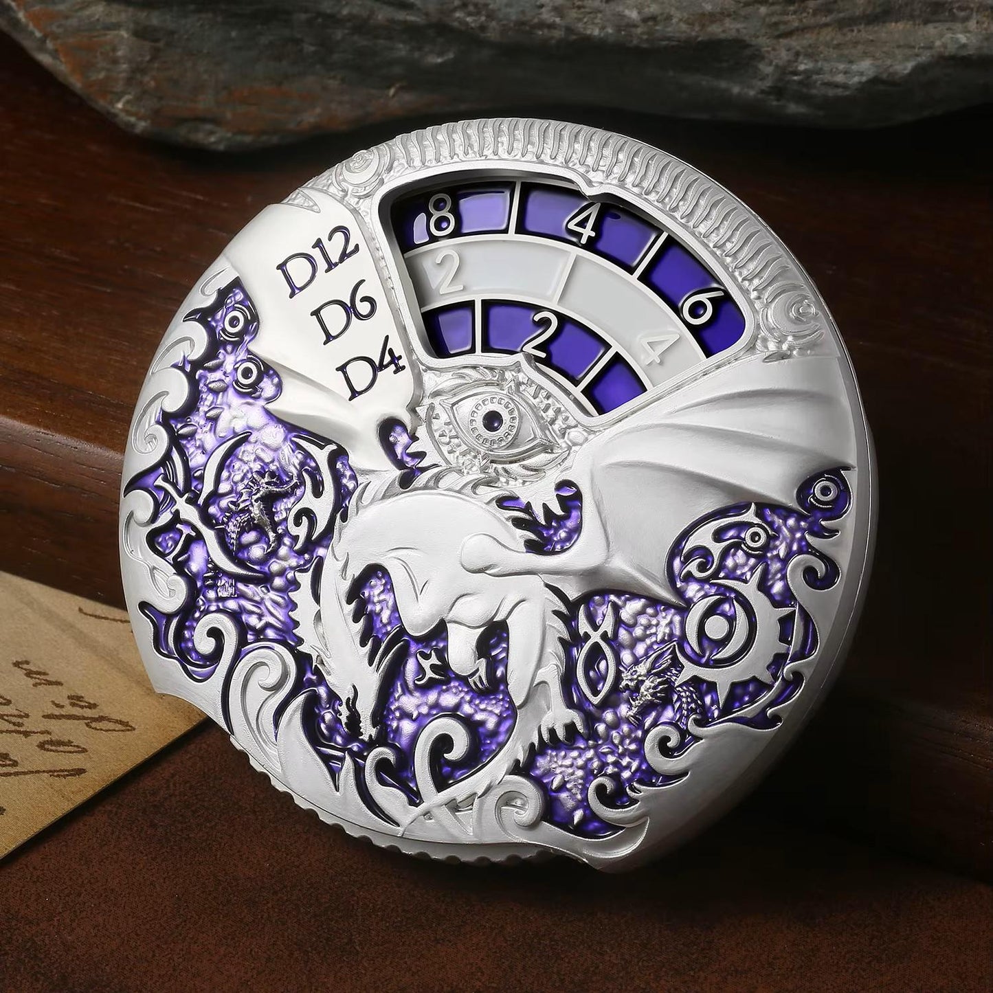 DragonShade 7-in-1 Spinner Dice (Silver Purple)