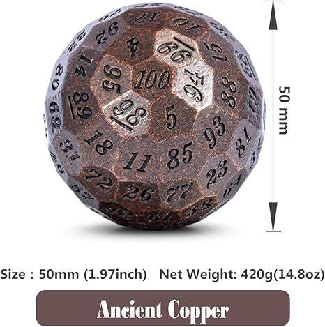 DragonSteel HD D100 Metal Dice  (Ancient Copper)