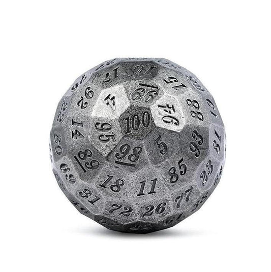 DragonSteel HD D100 Metal Dice (Iron Silver/Gray)