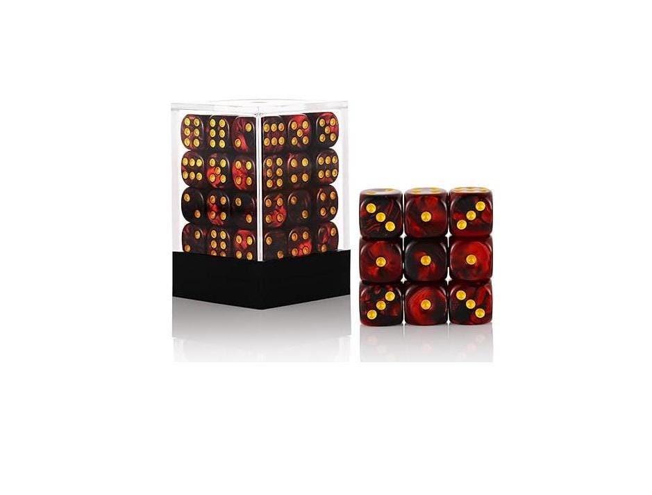 Falentry Dice 36 Piece Block Set (Swirl Red Black)