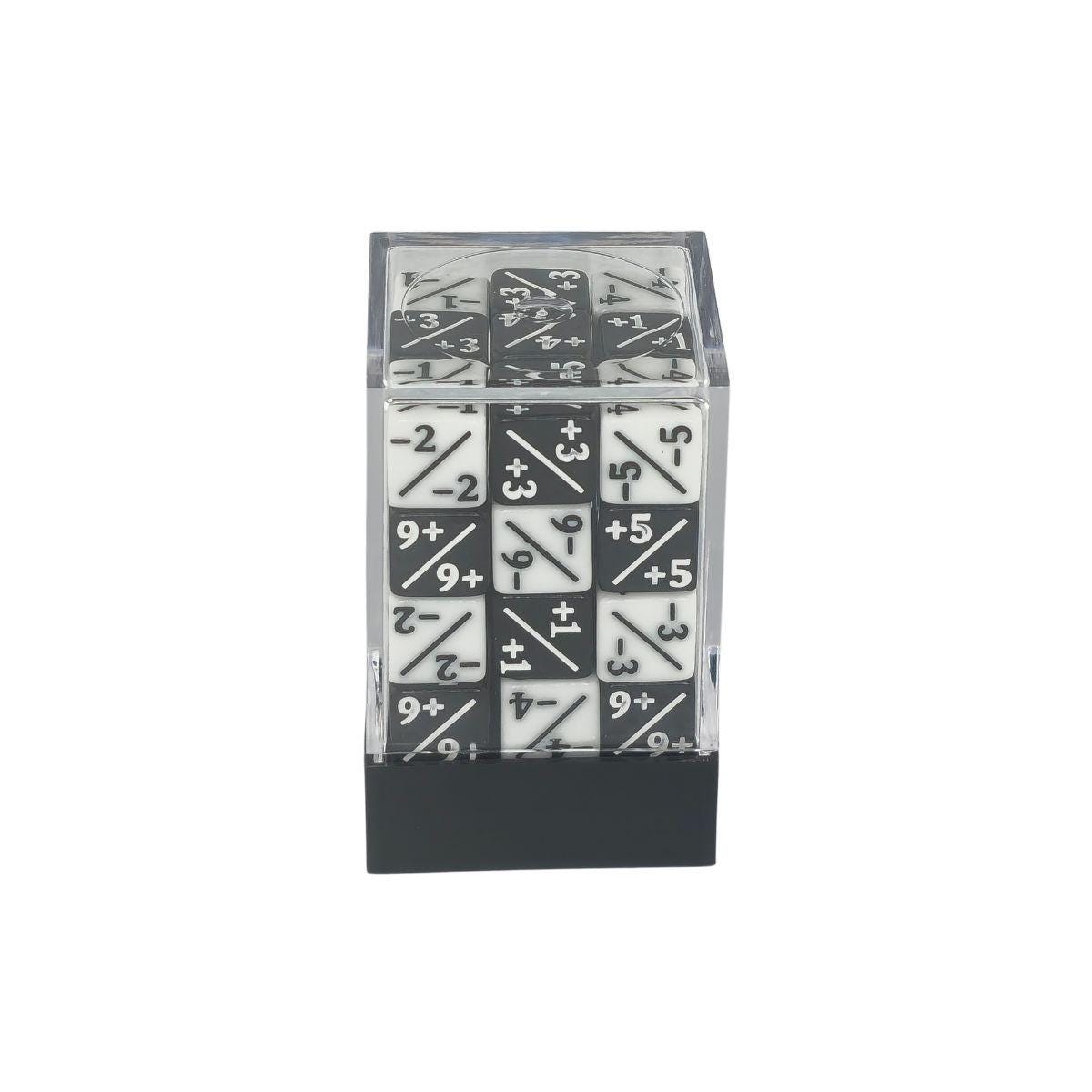 Falentry Dice 36 Piece Block Set Counters (Solid Black Positive White Negative)