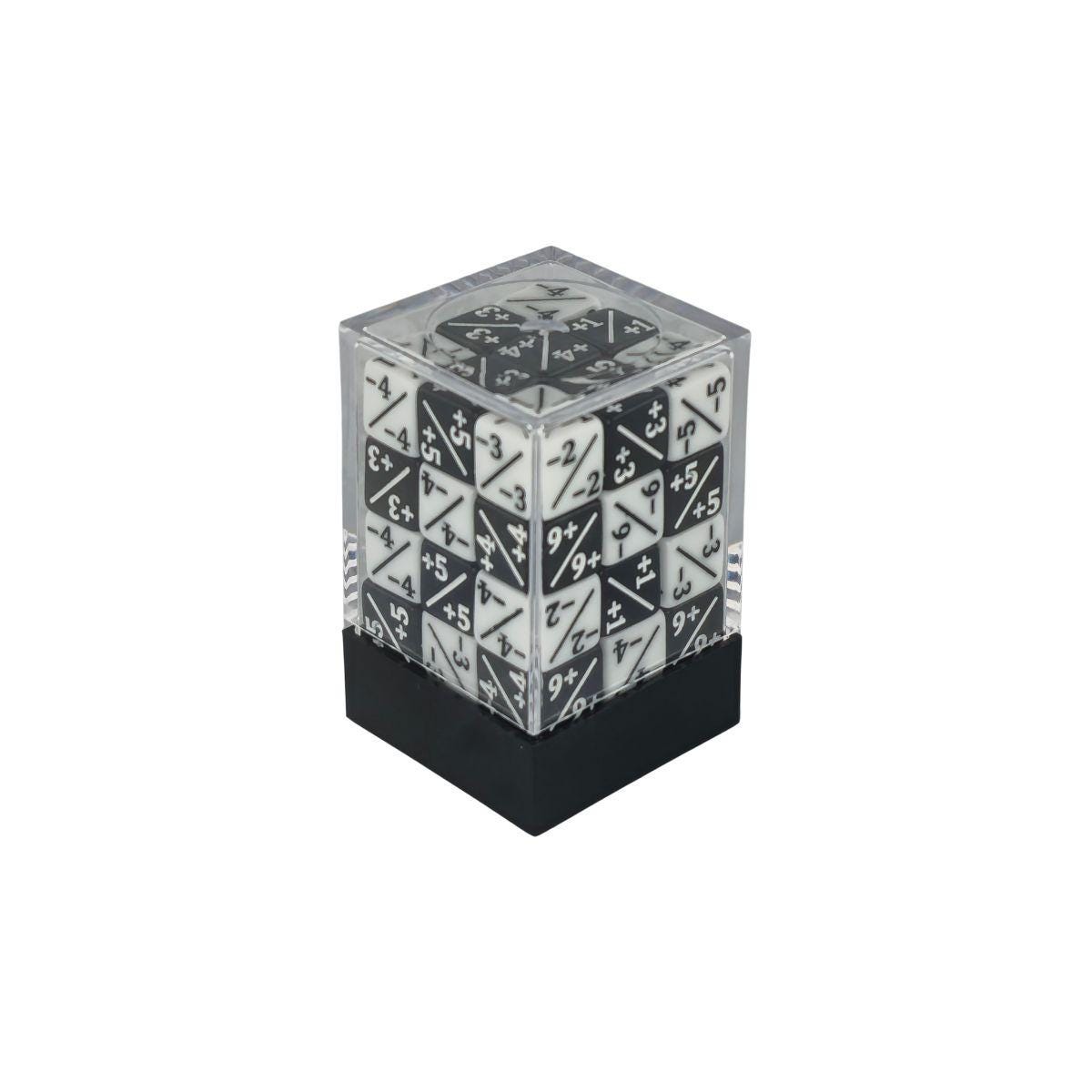 Falentry Dice 36 Piece Block Set Counters (Solid Black Positive White Negative)