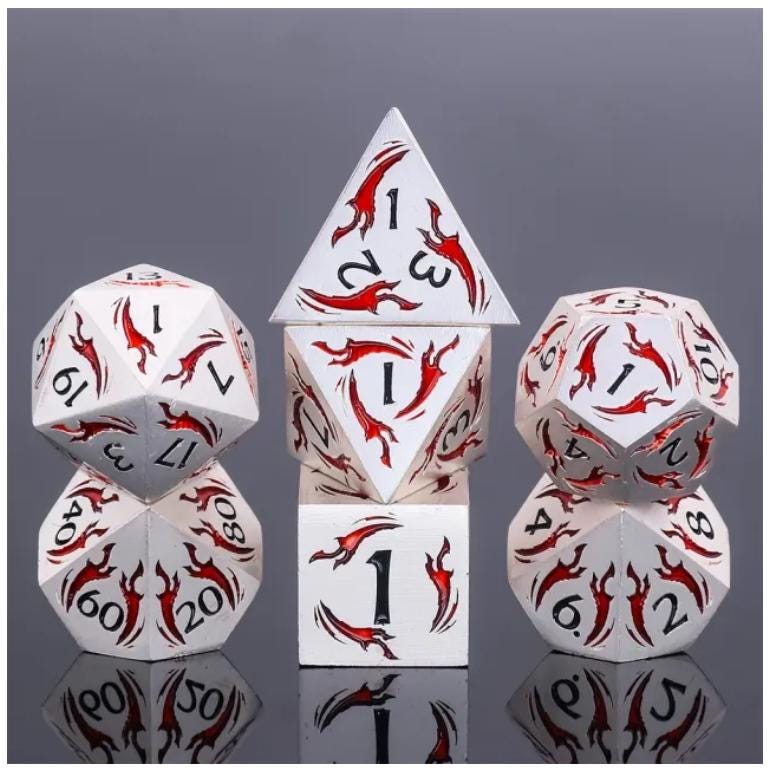 Dagger of the Wind - Demon (Silver Dice w/ Red Dagger Design)